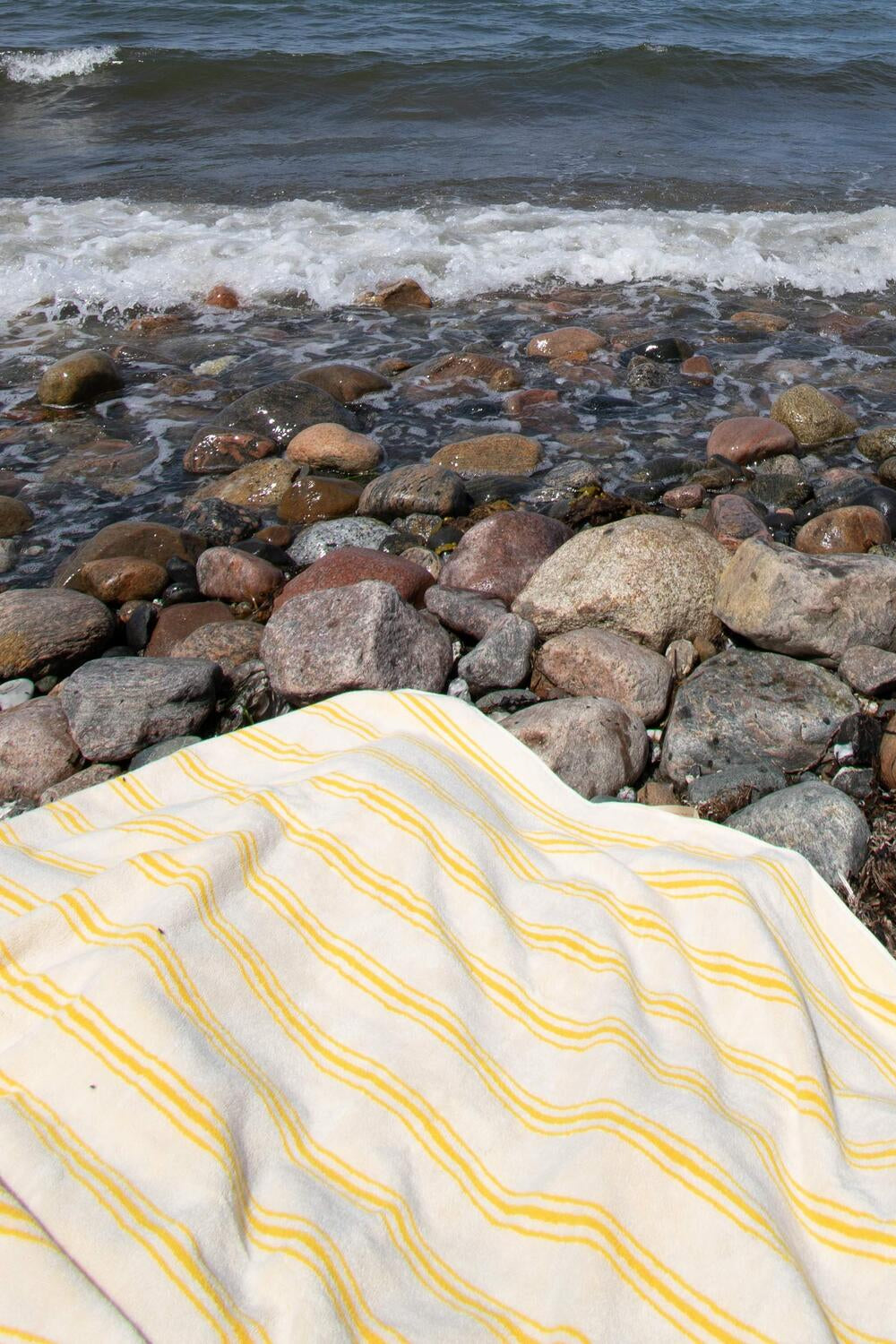 Retro Stripe håndklæde - Yellow/Cream